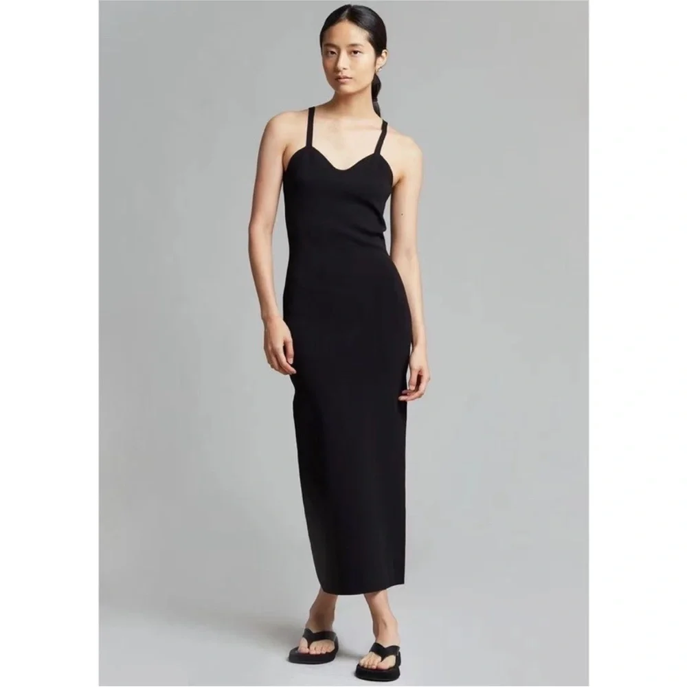 Nanushka black knit Noa midi dress - Picture 2 of 11